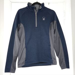 Spyder Blue and Gray Small Half-Zip Sweatshirt